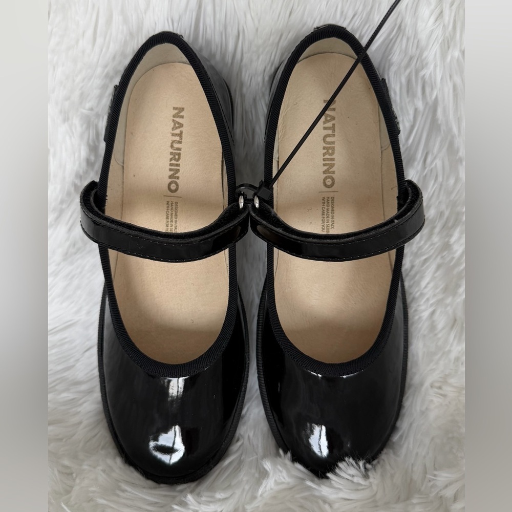 Naturino Glossy Black Mary Jane Flats
